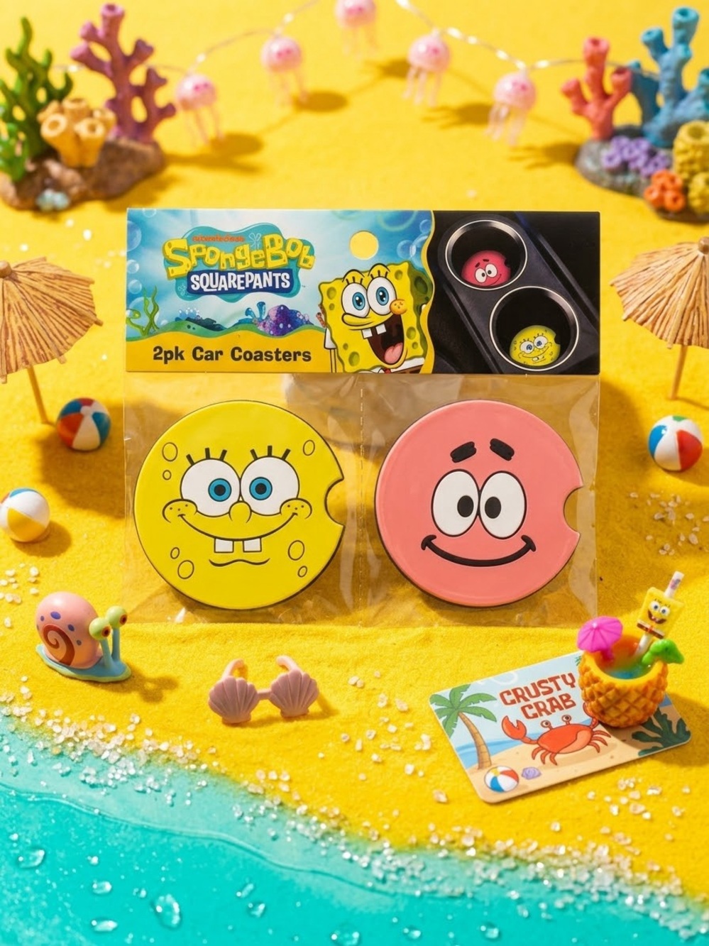 SpongeBob Car Coasters (2-Pack)
